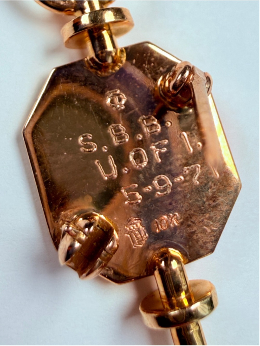 10K Solid Yellow Gold RX Rho Chi Pharmacy Honor Society VTG Pin Brooch - Picture 4 of 6